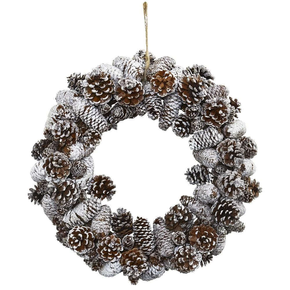Snowy Artificial Pine Cone Wreath 3 Snowy Artificial Pine Cone Wreath