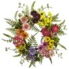 Mixed Flower 22 In. Artificial Wreath 1 Mixed Flower 22 In. Artificial Wreath -Artificial nearly natural decorative wreaths 4581 64 1000