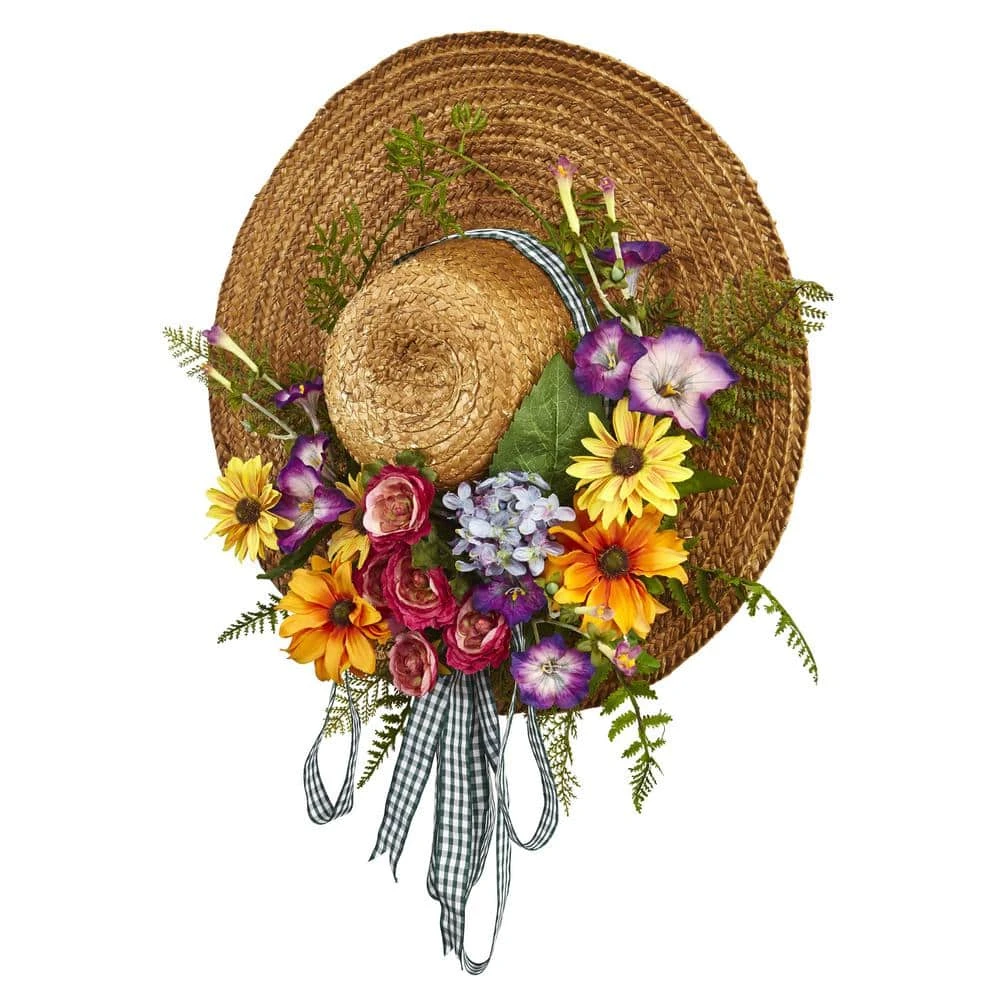 Mixed Flower 18 In. Artificial Hat Wreath 5 Mixed Flower 18 In. Artificial Hat Wreath - Image 3