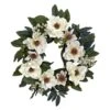 22.0 In. Artificial H White Magnolia Wreath 2 22.0 In. Artificial H White Magnolia Wreath -Artificial nearly natural decorative wreaths 4793 64 1000