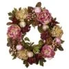 24.0 In. Artificial H Red Peony Hydrangea Wreath 2 24.0 In. Artificial H Red Peony Hydrangea Wreath -Artificial nearly natural decorative wreaths 4930 64 1000
