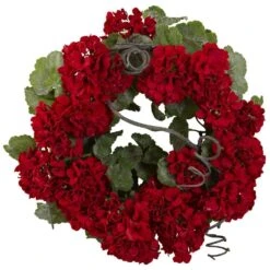 17 In. Artificial Geranium Wreath
