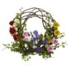 22 In. Artificial Spring Floral Wreath -Artificial nearly natural decorative wreaths 4988 64 1000