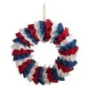 18 In. Artificial Red White And Blue Americana Burlap Wreath -Artificial nearly natural decorative wreaths w1212 64 1000