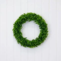20in. Artificial Boxwood Wreath 8 20in. Artificial Boxwood Wreath -Artificial nearly natural decorative wreaths w1327 4f 1000