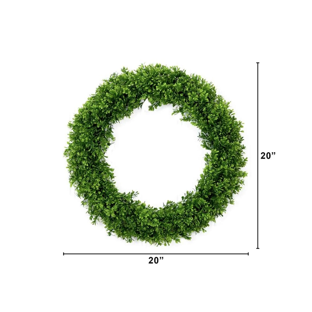 20in. Artificial Boxwood Wreath 4 20in. Artificial Boxwood Wreath - Image 2