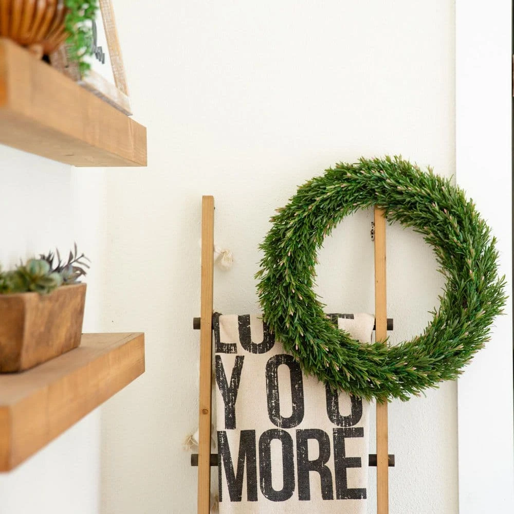 24 In. UV Resistant Rosemary Artificial Wreath (Indoor/Outdoor) 8 24 In. UV Resistant Rosemary Artificial Wreath (Indoor/Outdoor) - Image 6